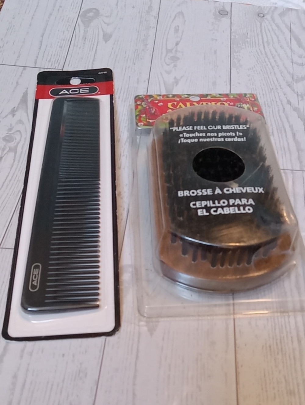Ace Men's Comb & Military Hair Brush Set Packaged